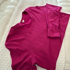 Lululemon Run Briskly Long Sleeve Pink Top Size 6